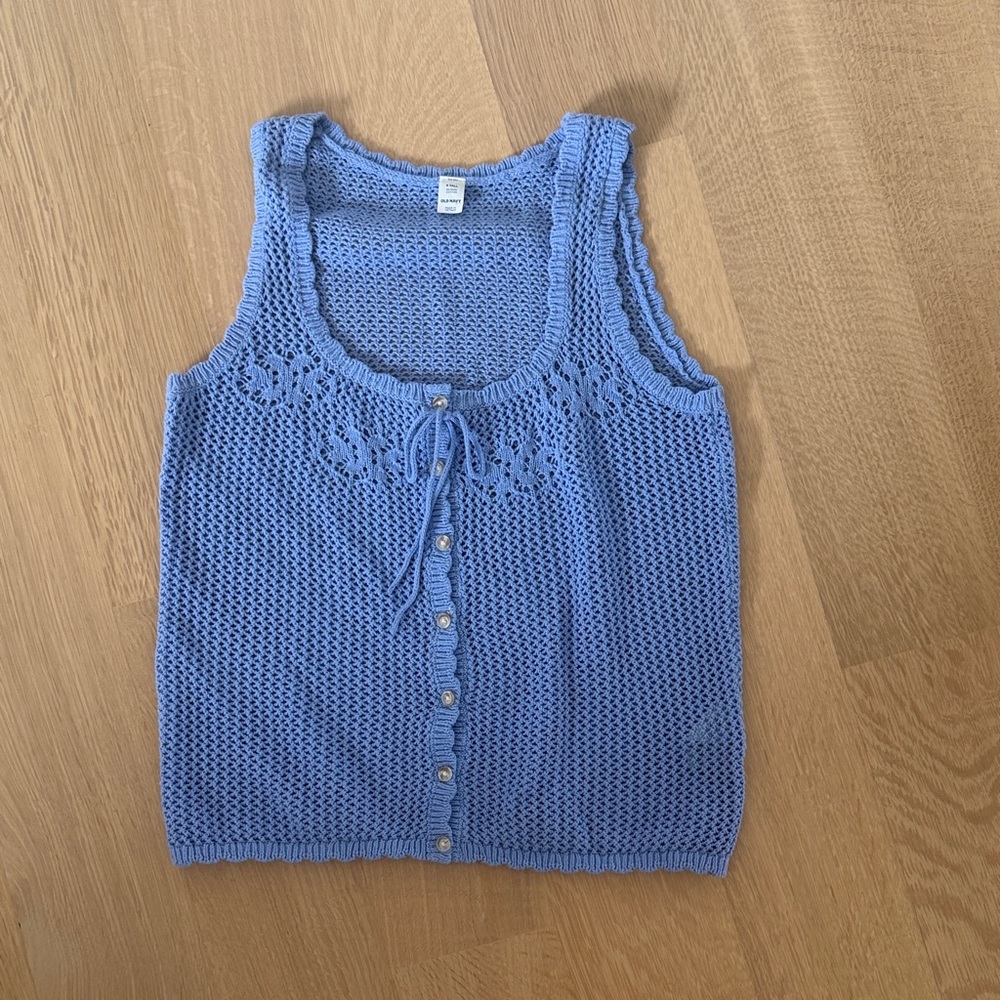 Old Navy Periwinkle Knit Button-Front Tank
